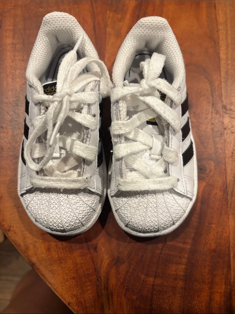 adidas Kids White Sneakers with Black Stripes